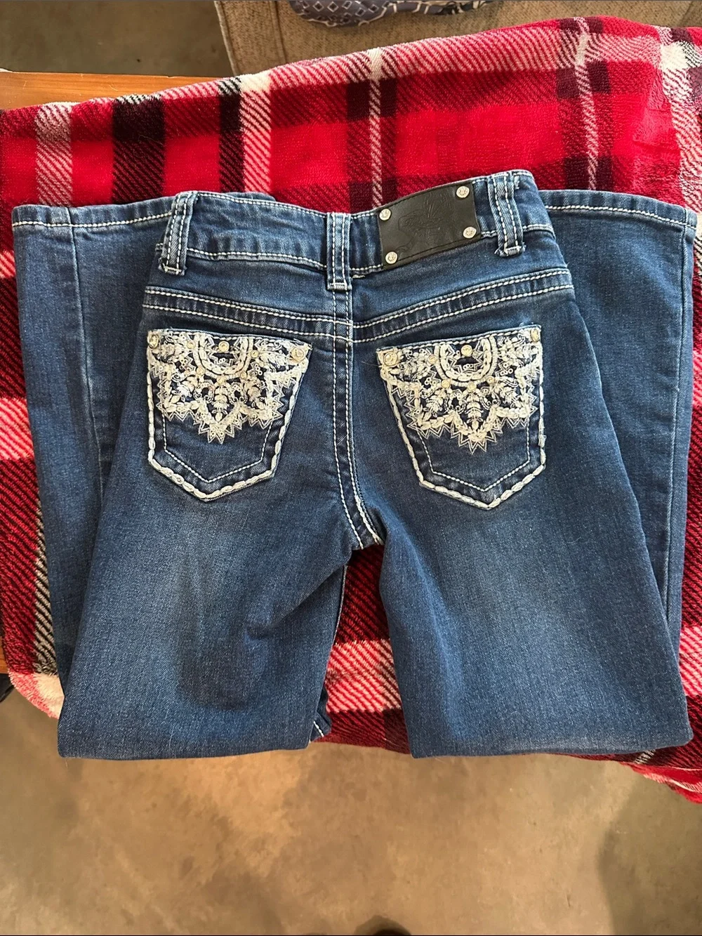Girls Wired Heart Blue Denim Jeans
